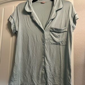 Eberjey Light Blue Short Sleeve Pajama Set Small